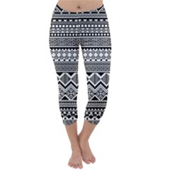 Aztec Pattern Design Capri Winter Leggings  by BangZart