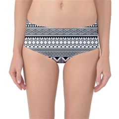 Aztec Pattern Design Mid-waist Bikini Bottoms by BangZart