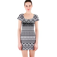 Aztec Pattern Design(1) Short Sleeve Bodycon Dress