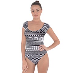 Aztec Pattern Design(1) Short Sleeve Leotard 