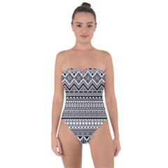 Aztec Pattern Design(1) Tie Back One Piece Swimsuit