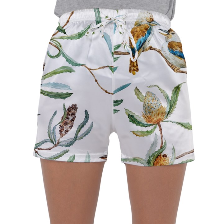 Australian Kookaburra Bird Pattern Sleepwear Shorts