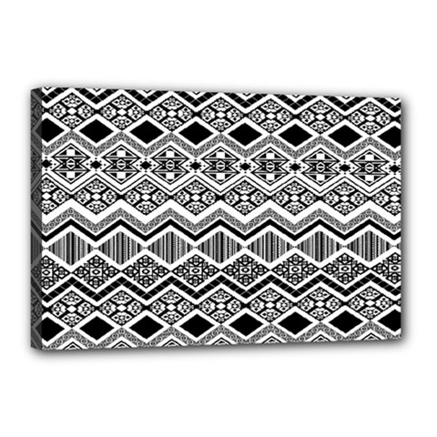 Aztec Design  Pattern Canvas 18  X 12  by BangZart