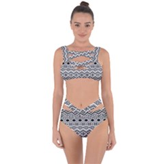 Aztec Design  Pattern Bandaged Up Bikini Set 