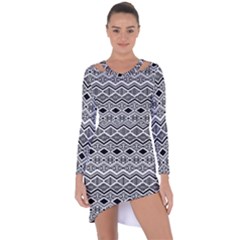 Aztec Design  Pattern Asymmetric Cut-out Shift Dress