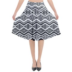 Aztec Design  Pattern Flared Midi Skirt