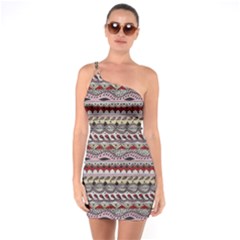 Aztec Pattern Art One Soulder Bodycon Dress