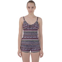 Aztec Pattern Art Tie Front Two Piece Tankini