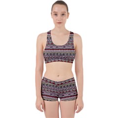 Aztec Pattern Art Work It Out Sports Bra Set