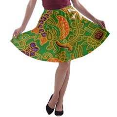 Art Batik The Traditional Fabric A-line Skater Skirt by BangZart