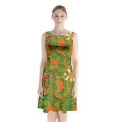 Art Batik The Traditional Fabric Sleeveless Waist Tie Chiffon Dress by BangZart