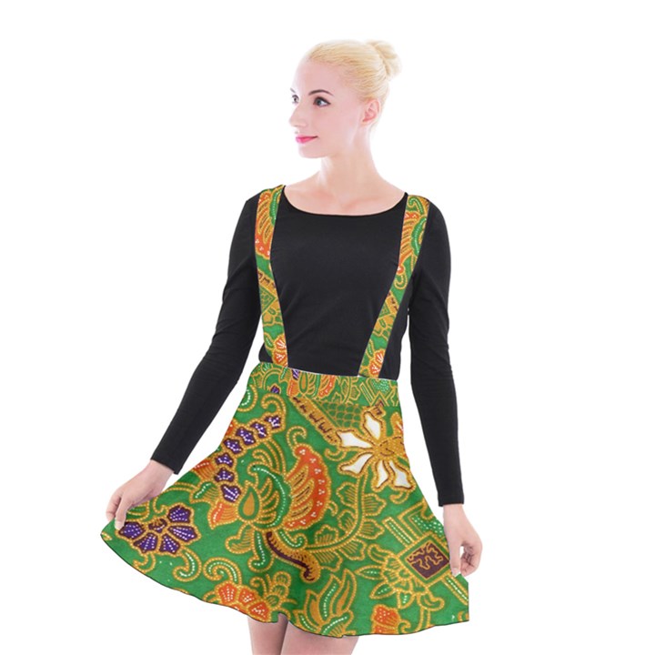 Art Batik The Traditional Fabric Suspender Skater Skirt