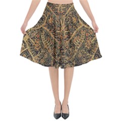 Art Indonesian Batik Flared Midi Skirt