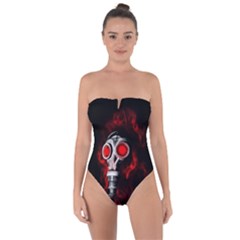 Gas Mask Tie Back One Piece Swimsuit by Valentinaart