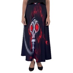 Gas Mask Flared Maxi Skirt