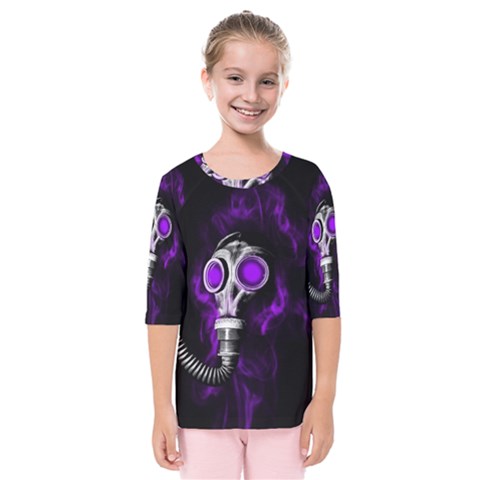 Gas Mask Kids  Quarter Sleeve Raglan Tee by Valentinaart