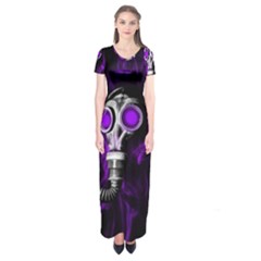 Gas Mask Short Sleeve Maxi Dress by Valentinaart