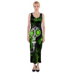 Gas Mask Fitted Maxi Dress by Valentinaart