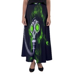 Gas Mask Flared Maxi Skirt by Valentinaart