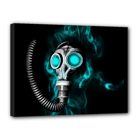 Gas Mask Canvas 16  X 12  by Valentinaart