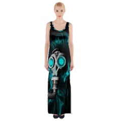 Gas Mask Maxi Thigh Split Dress by Valentinaart