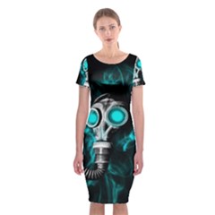 Gas Mask Classic Short Sleeve Midi Dress by Valentinaart