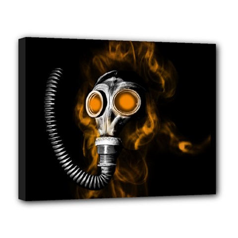 Gas Mask Canvas 14  X 11  by Valentinaart