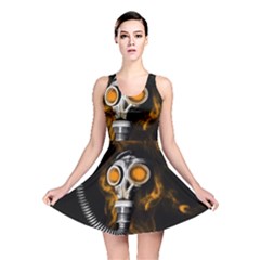 Gas Mask Reversible Skater Dress by Valentinaart