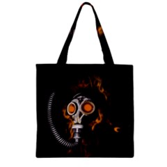 Gas Mask Zipper Grocery Tote Bag by Valentinaart