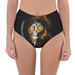 Gas Mask Reversible High-waist Bikini Bottoms by Valentinaart