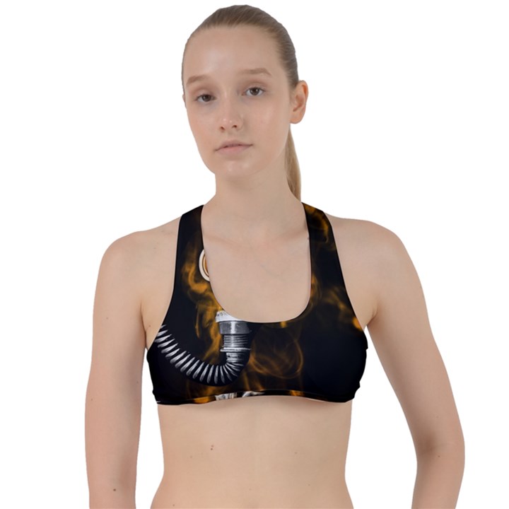 Gas mask Criss Cross Racerback Sports Bra