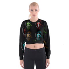 Gas Mask Cropped Sweatshirt by Valentinaart