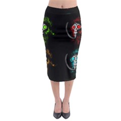 Gas Mask Midi Pencil Skirt by Valentinaart