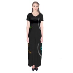 Gas Mask Short Sleeve Maxi Dress by Valentinaart