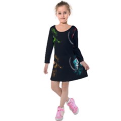 Gas Mask Kids  Long Sleeve Velvet Dress by Valentinaart