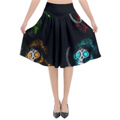 Gas Mask Flared Midi Skirt