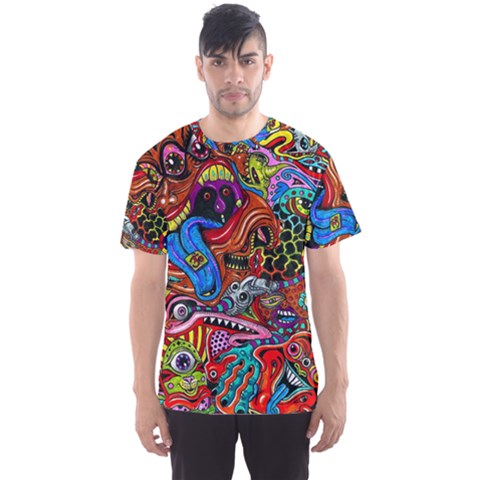 Art Color Dark Detail Monsters Psychedelic Men s Sports Mesh Tee by BangZart