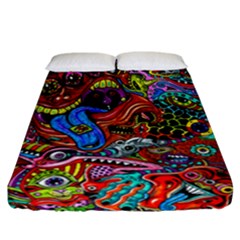 Art Color Dark Detail Monsters Psychedelic Fitted Sheet (california King Size) by BangZart