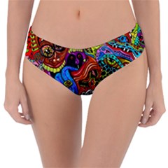 Art Color Dark Detail Monsters Psychedelic Reversible Classic Bikini Bottoms by BangZart