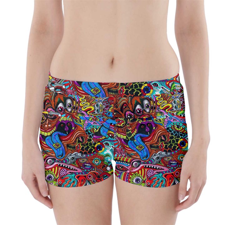 Art Color Dark Detail Monsters Psychedelic Boyleg Bikini Wrap Bottoms