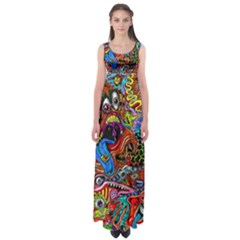 Art Color Dark Detail Monsters Psychedelic Empire Waist Maxi Dress by BangZart