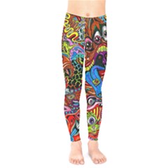 Art Color Dark Detail Monsters Psychedelic Kids  Legging