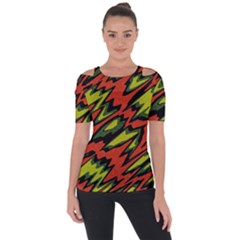 Distorted Shapes                     Shoulder Cut Out Short Sleeve Top