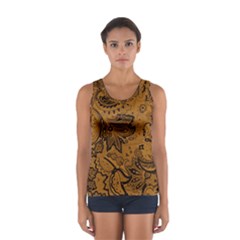 Art Traditional Batik Flower Pattern Sport Tank Top  by BangZart