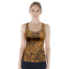 Art Traditional Batik Flower Pattern Racer Back Sports Top by BangZart