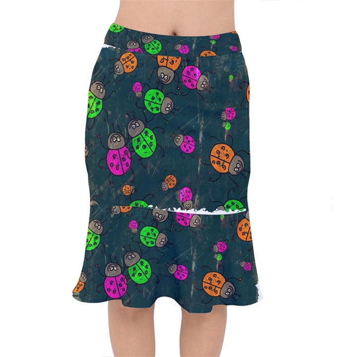 Abstract Bug Insect Pattern Mermaid Skirt