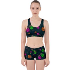 Abstract Bug Insect Pattern Work It Out Sports Bra Set