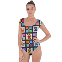 Animal Party Pattern Short Sleeve Leotard  by BangZart