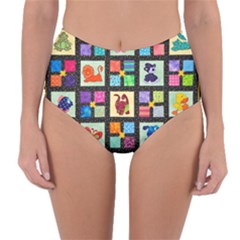 Animal Party Pattern Reversible High-waist Bikini Bottoms