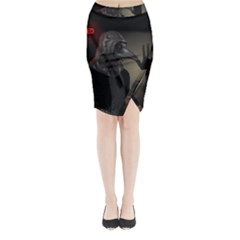 Night Walk Midi Wrap Pencil Skirt by Valentinaart